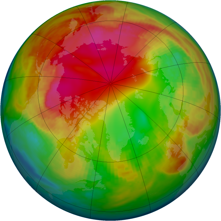 Arctic ozone map for 07 February 1991
